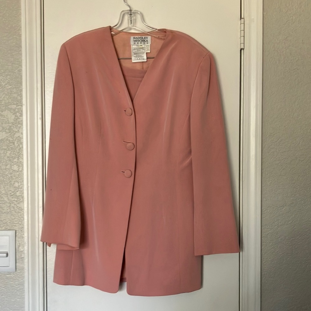 Vintage Badgley Mischka Light Pink Suit with Beaded Skirt Bottom